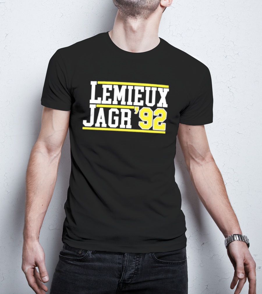 Lemieux Jagr '92 Retro Sports Memorabilia T-Shirt