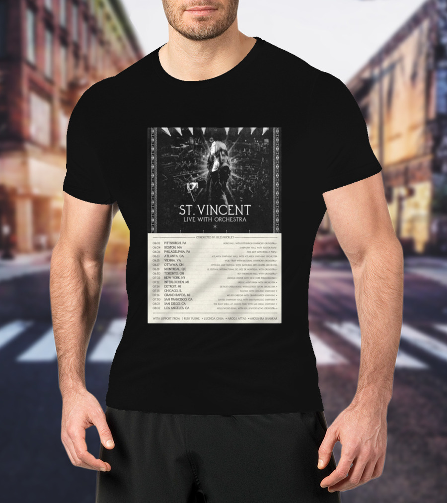 St Vincent Live With Orchestra 2026 Tour Conducted By Jules Buckley Dates And Locations T-Shirt