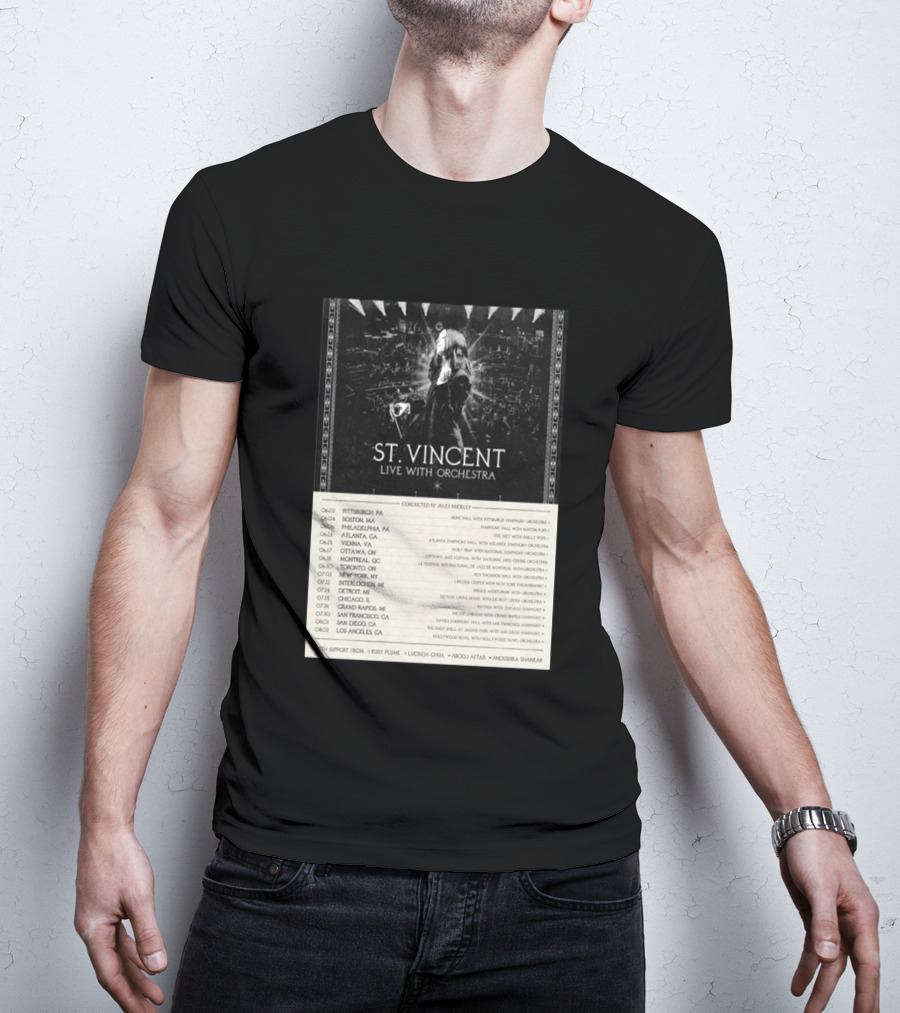 St Vincent Live With Orchestra 2026 Tour Conducted By Jules Buckley Dates And Locations T-Shirt