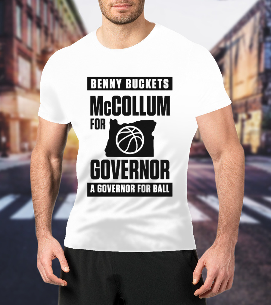 Benny Buckets McCollum For Governor A Governor For Ball Basketball Map T-Shirt