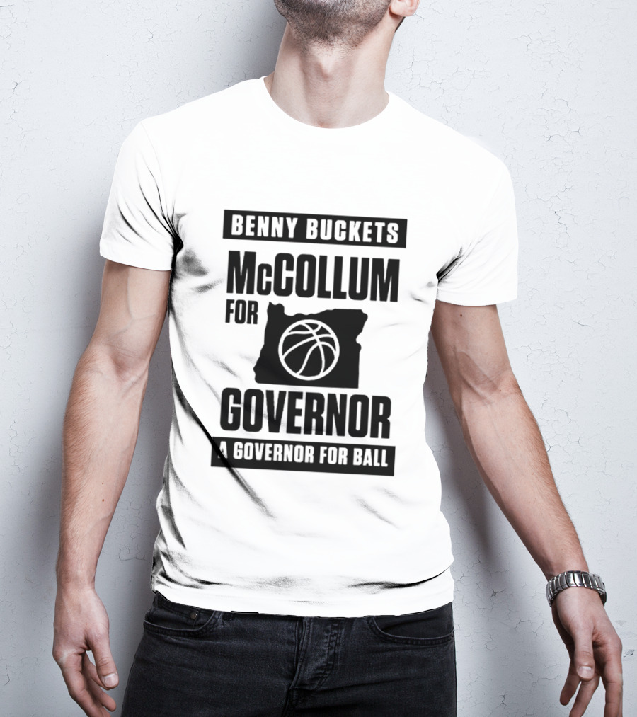 Benny Buckets McCollum For Governor A Governor For Ball Basketball Map T-Shirt