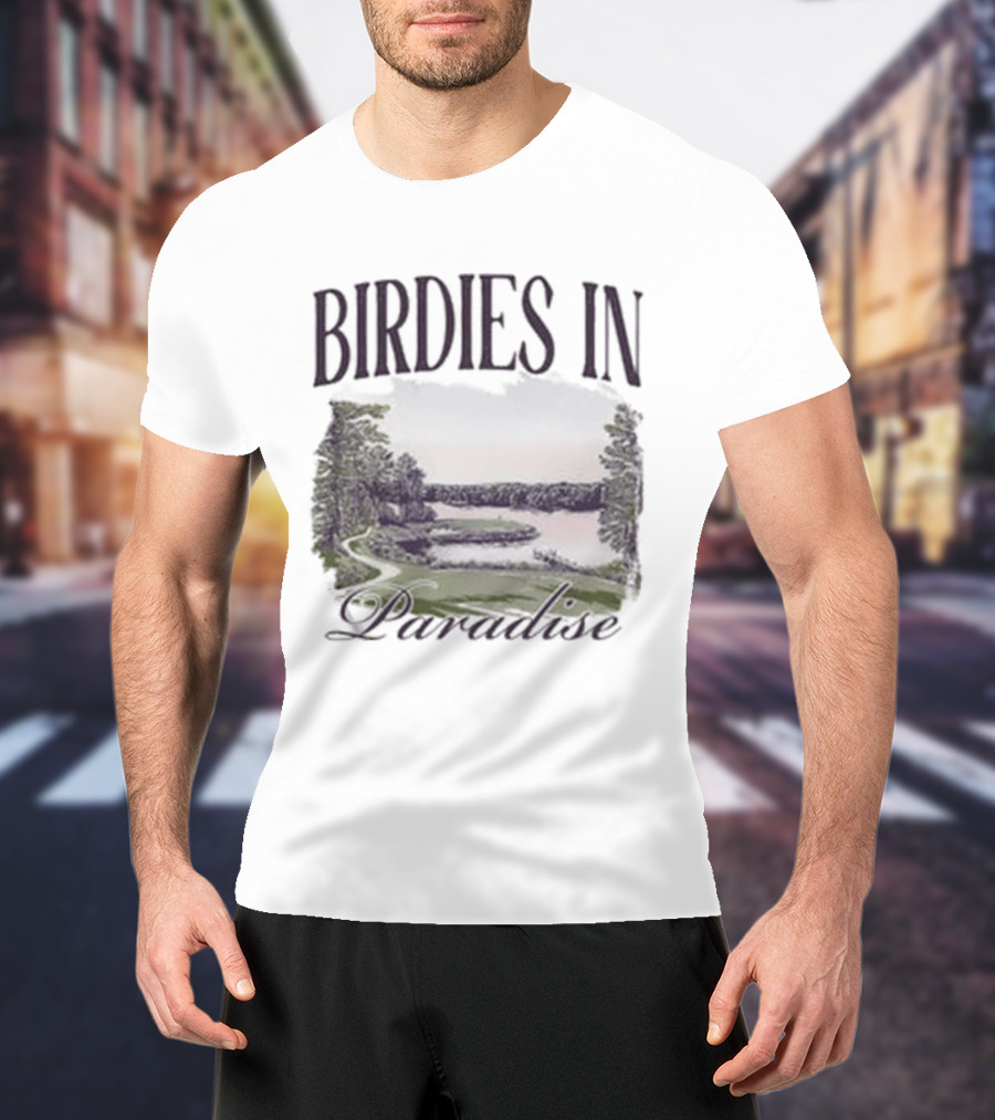 Birdies In Paradise Lake Pocket T-Shirt
