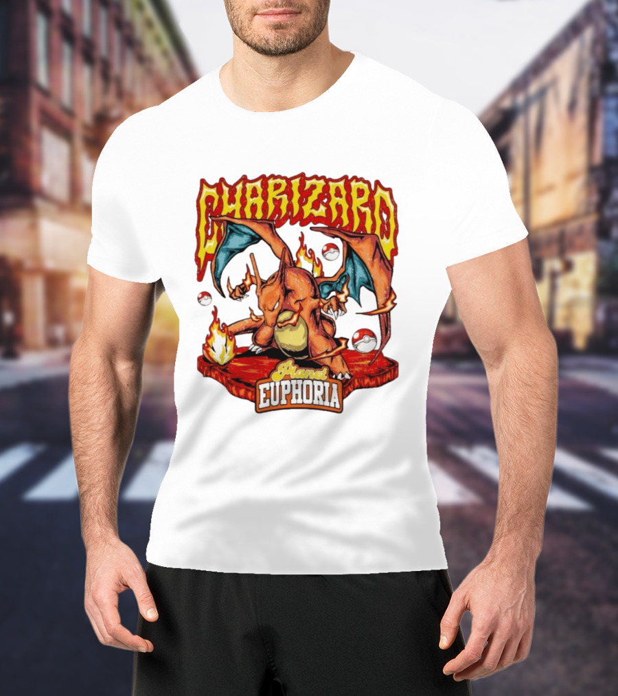 Charizard Flame Dragon Planet Euphoria Iconic Pokémon Battle T-Shirt