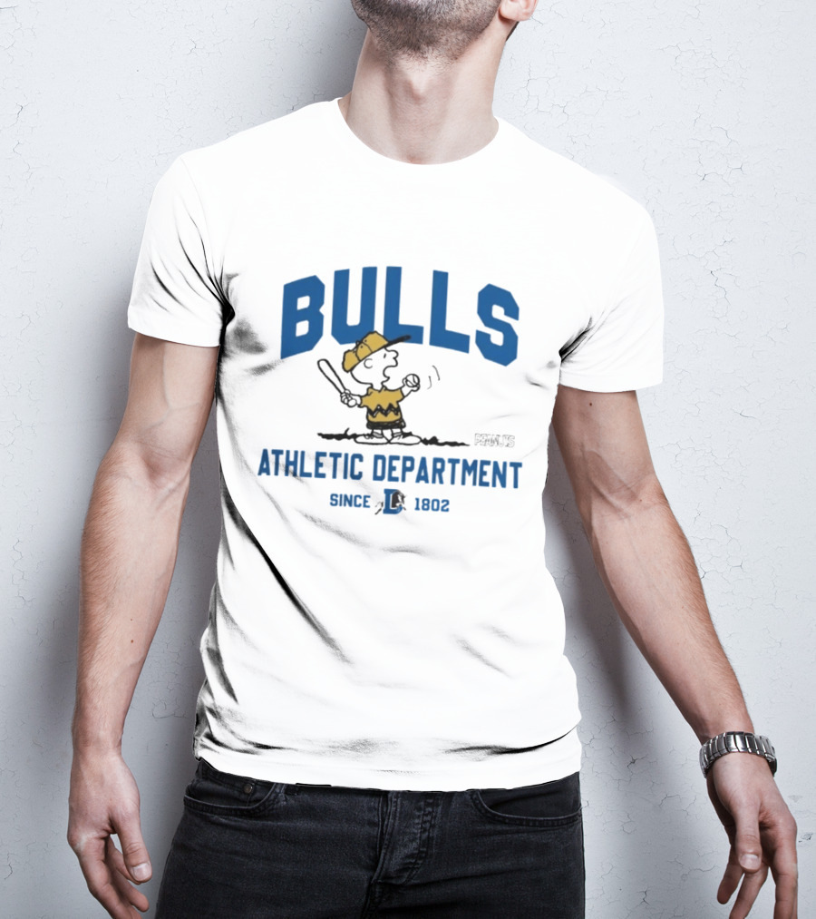 Bulls Athletic Department Peanuts Charlie Batting Since 1802 T-Shirt