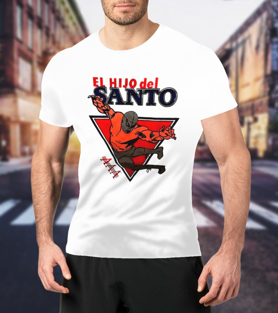 El Hijo Del Santo AAA Lucha Libre Wrestler In Red Triangle T-Shirt