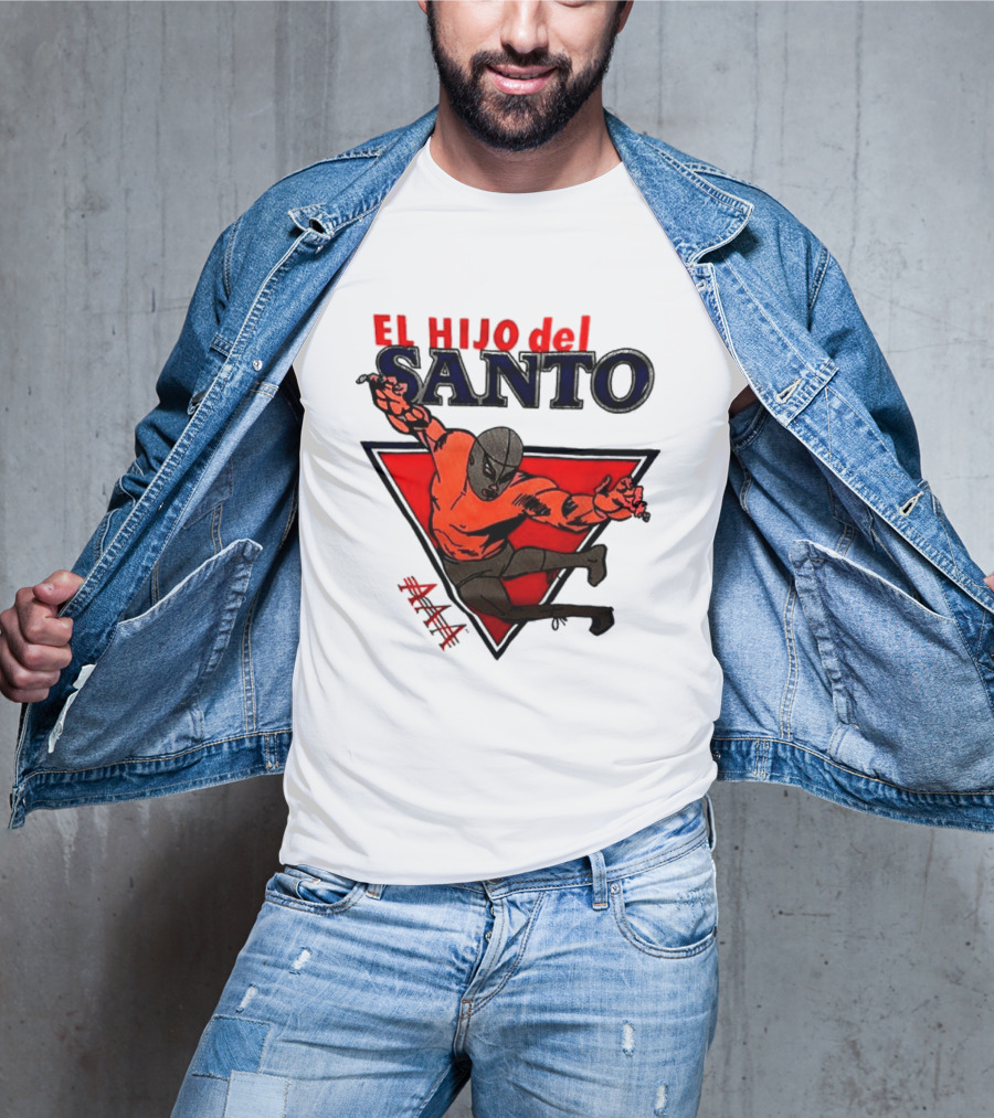 El Hijo Del Santo AAA Lucha Libre Wrestler In Red Triangle T-Shirt