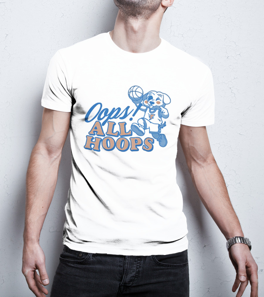 Oops All Hoops Oklahoma City Thunder Playful Dog Basketball T-Shirt