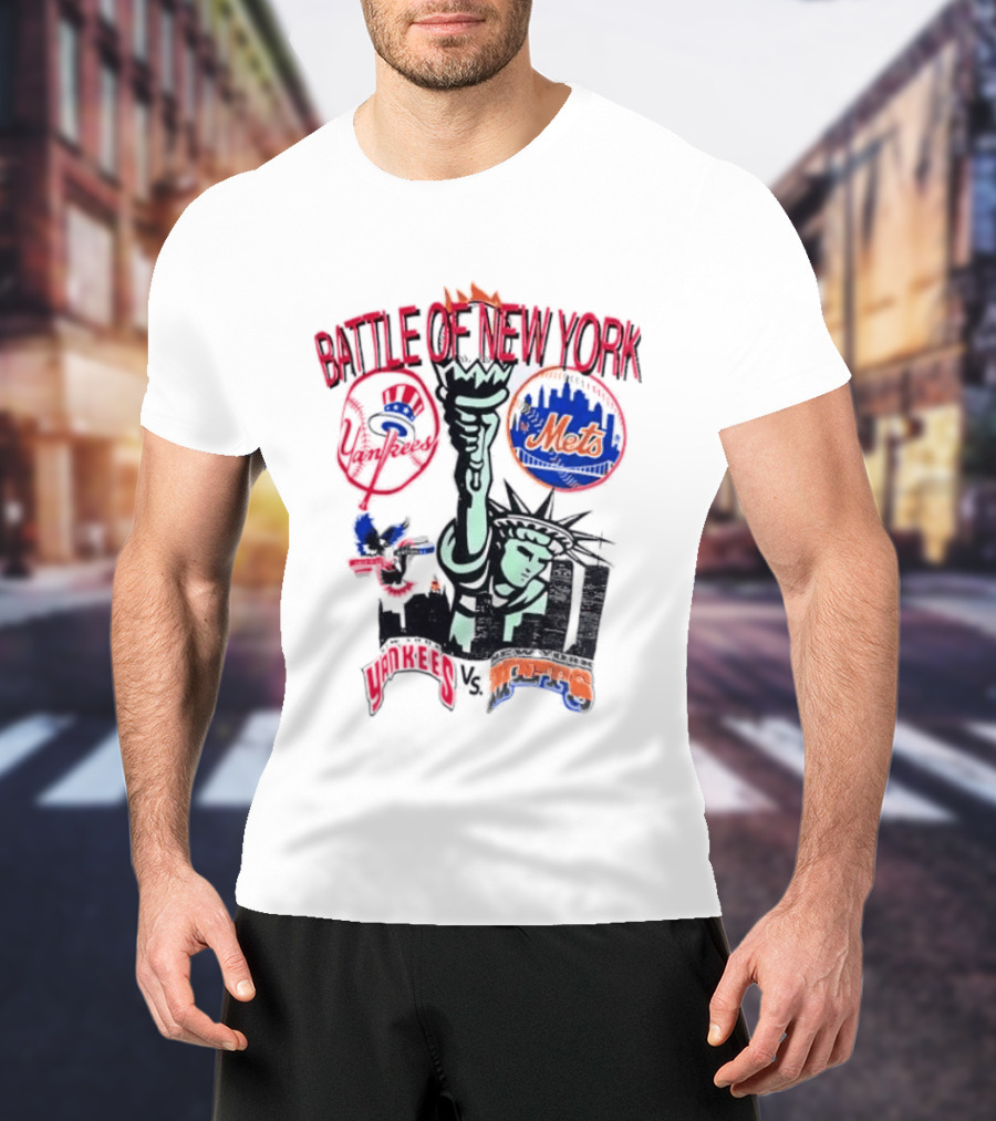 Yankees Mets Battle Of New York Statue Of Liberty T-Shirt