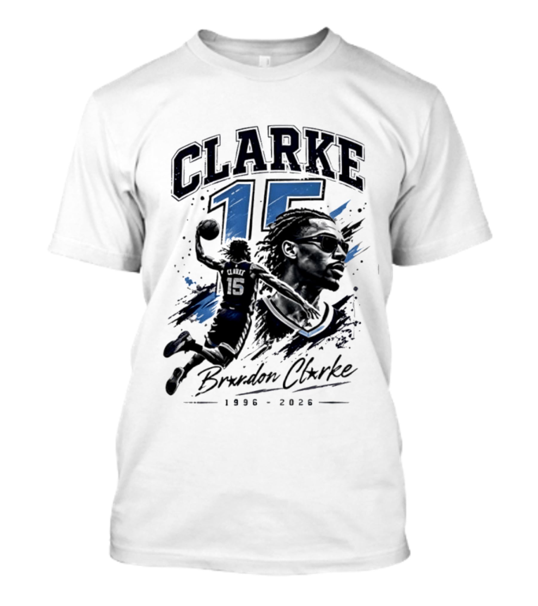 Brandon Clarke 1996 2026 Memphis Grizzlies Number 15 Commemorative NBA T-Shirt