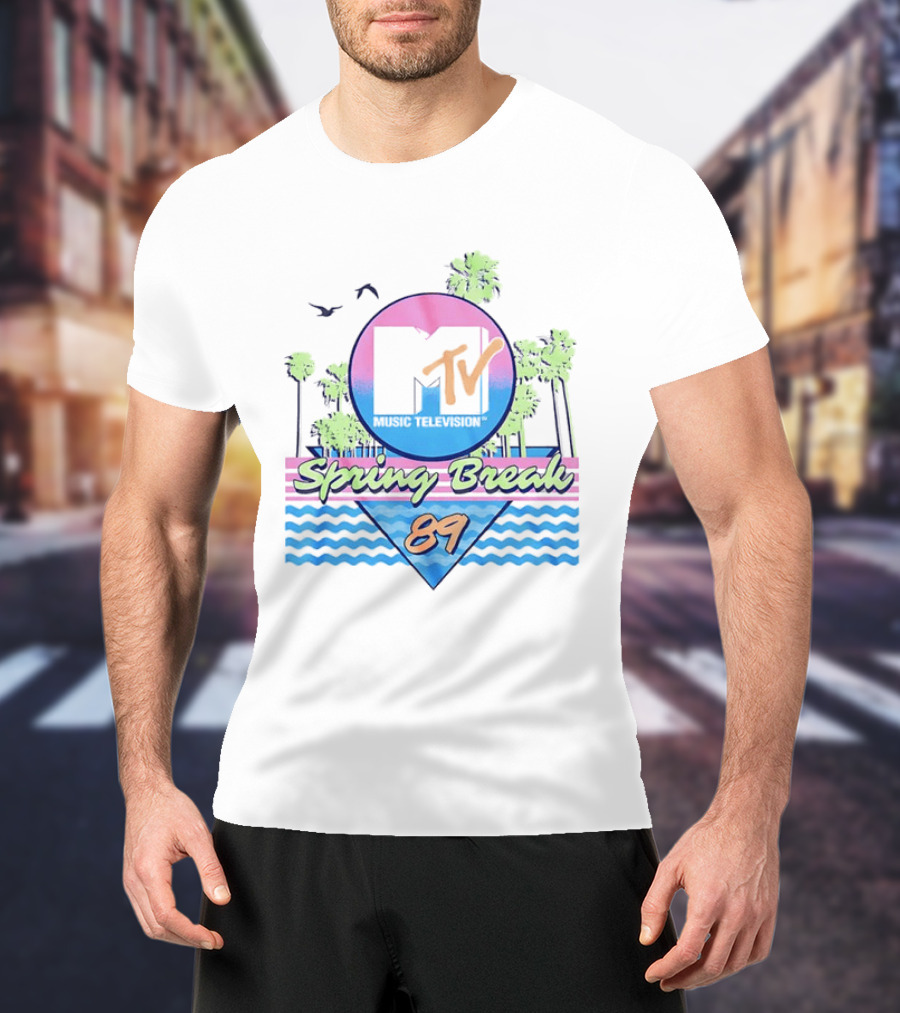 MTV Spring Break 89 Retro Vibe Palm Trees Vintage Aesthetic T-Shirt