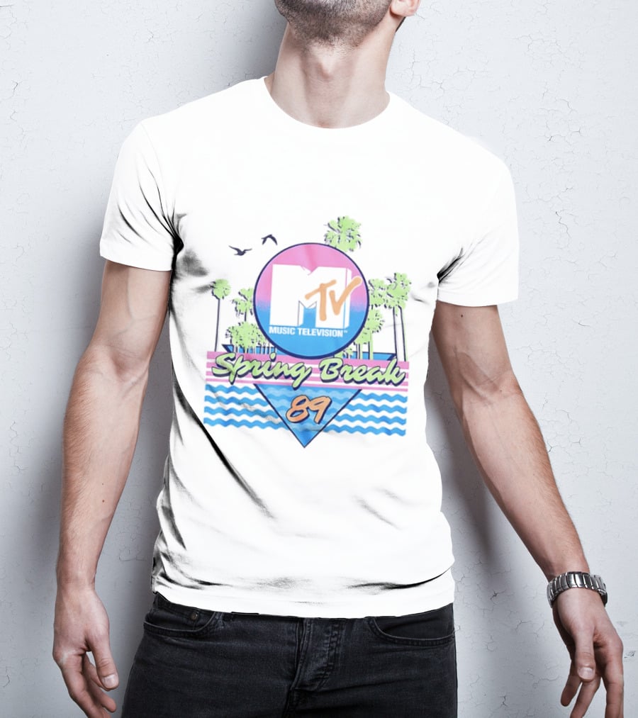 MTV Spring Break 89 Retro Vibe Palm Trees Vintage Aesthetic T-Shirt