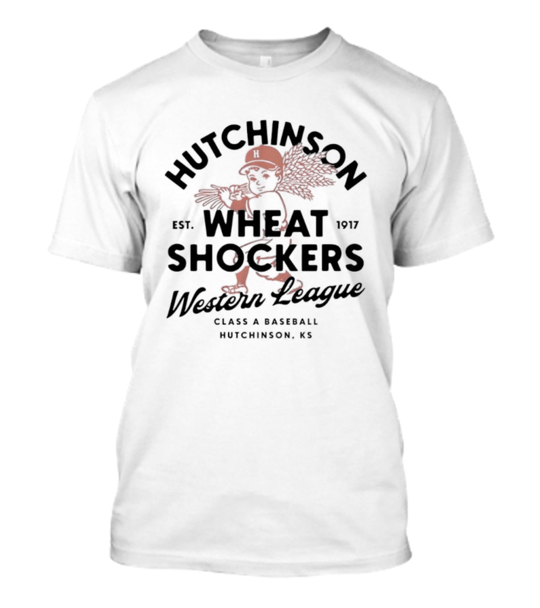 Hutchinson Wheat Shockers Western League Class A Baseball Established 1917 Wichita Kansas T-Shirt