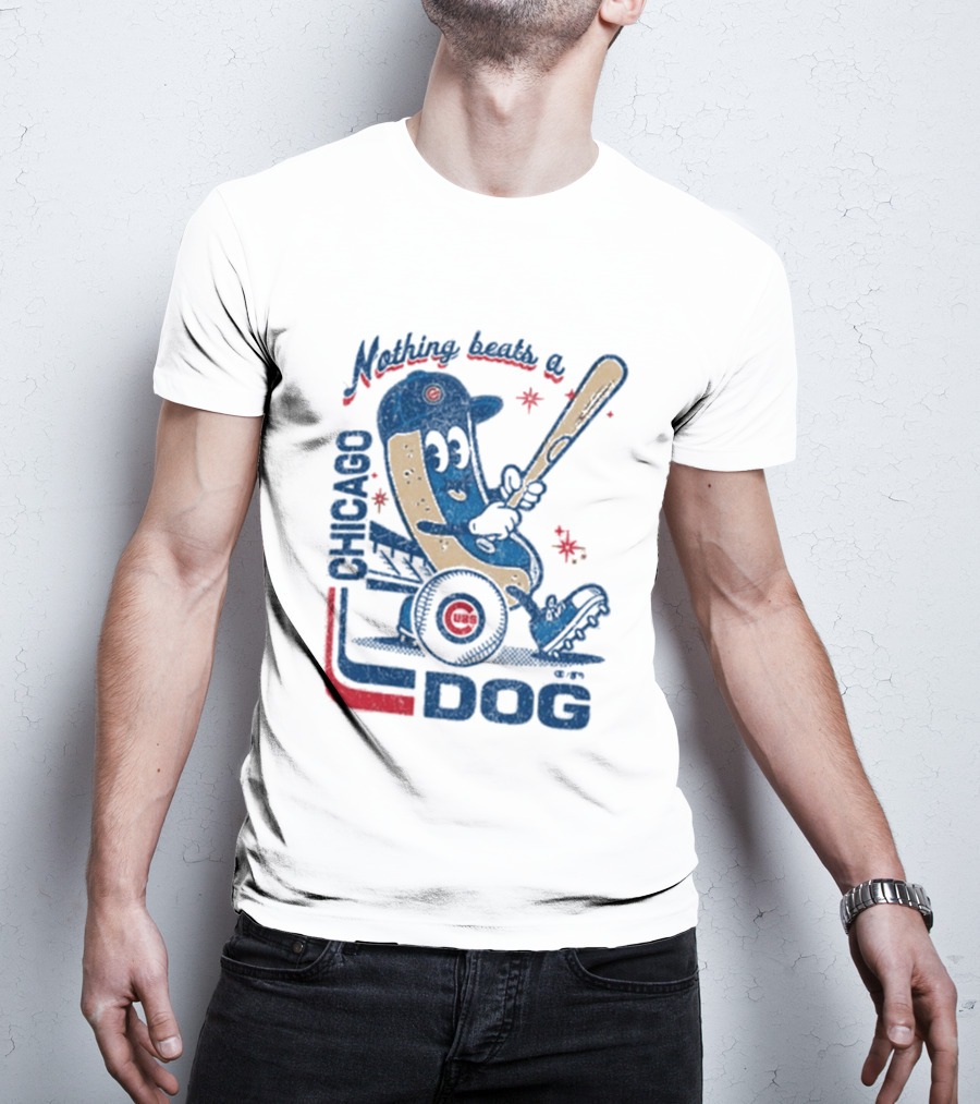 Chicago Cubs Hot Dog Nothing Beats A Chicago Dog T-Shirt