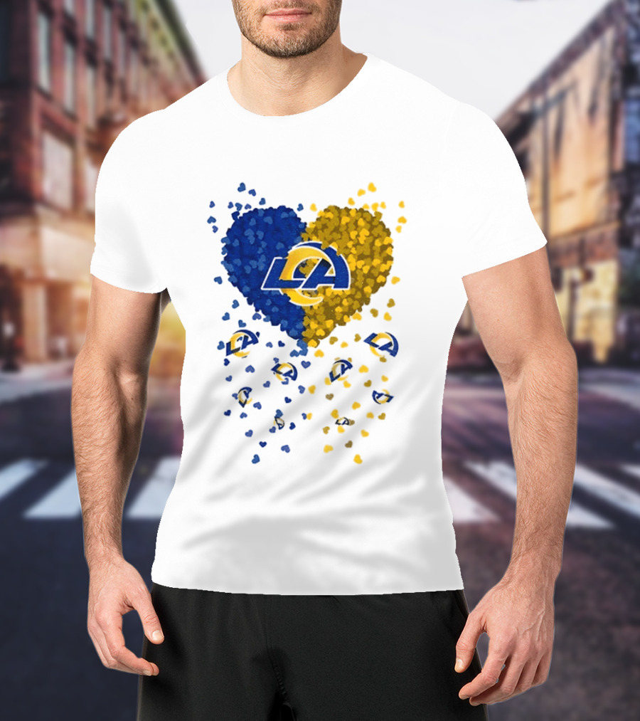 Los Angeles Rams Heart Logo 2026 Football Fanwear T-Shirt