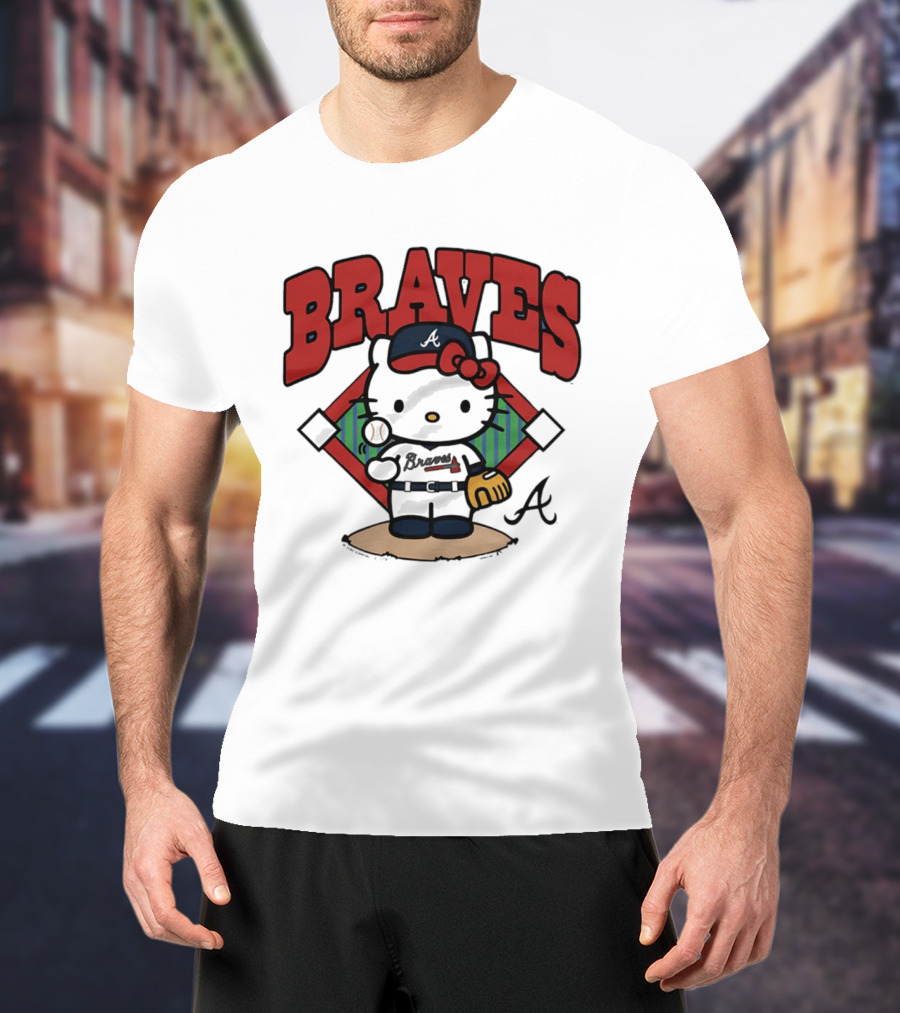 Hello Kitty Braves Baseball Collaboration With Atlanta Braves T-Shirt