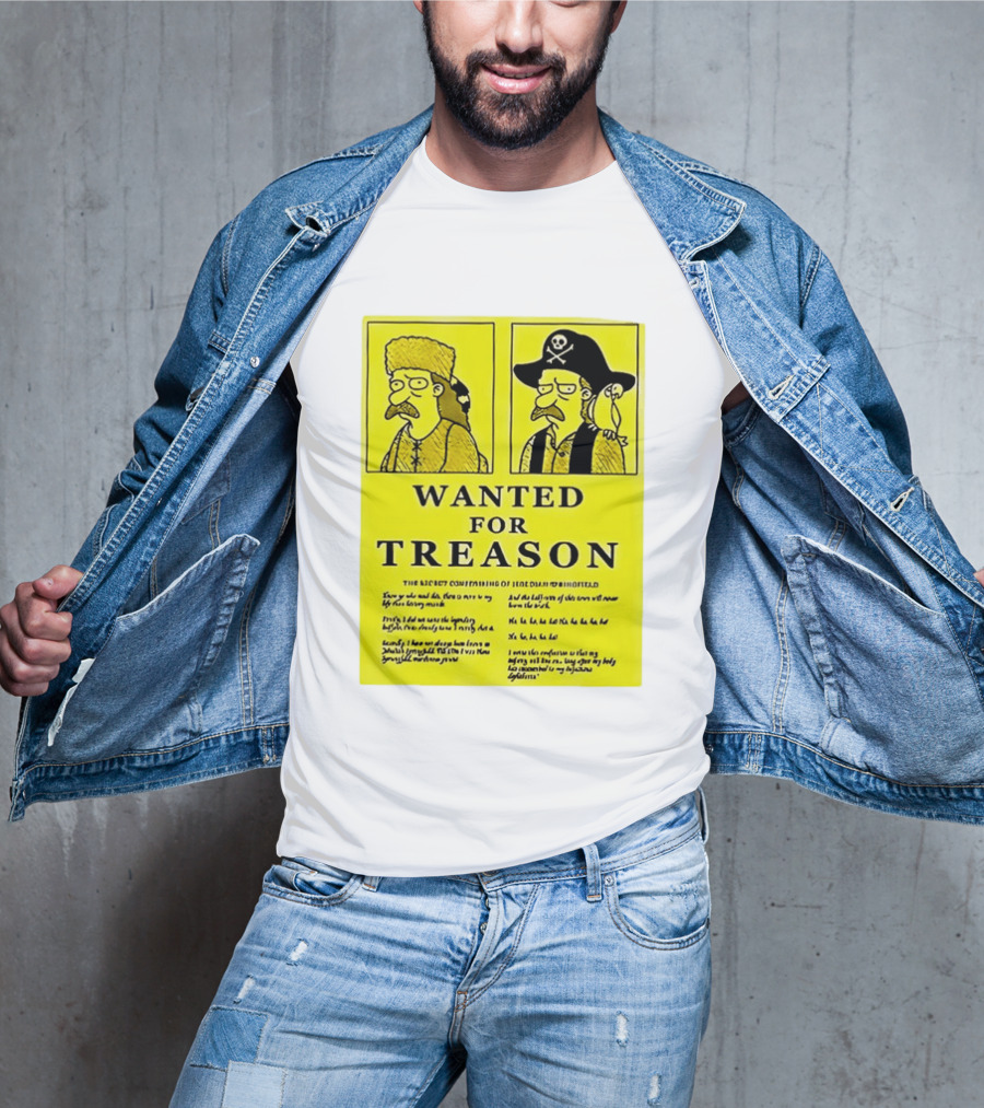 Wanted For Treason Kirk Van Houten Pirate And Russian Hat Cartoon Wanted T-Shirt