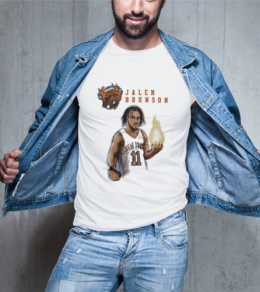New York Knicks Jalen Brunson Flame 11 T-Shirt