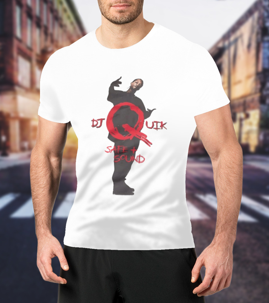 DJ Quik Safe Sound Album Cover Art Featuring Bold Red Lettering T-Shirt