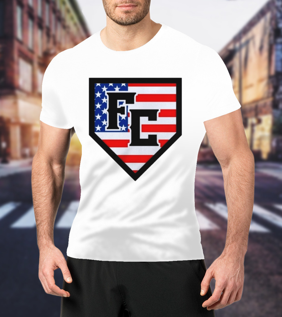FC Patriotic Home Plate USA Flag White Regular 5000 T-Shirt
