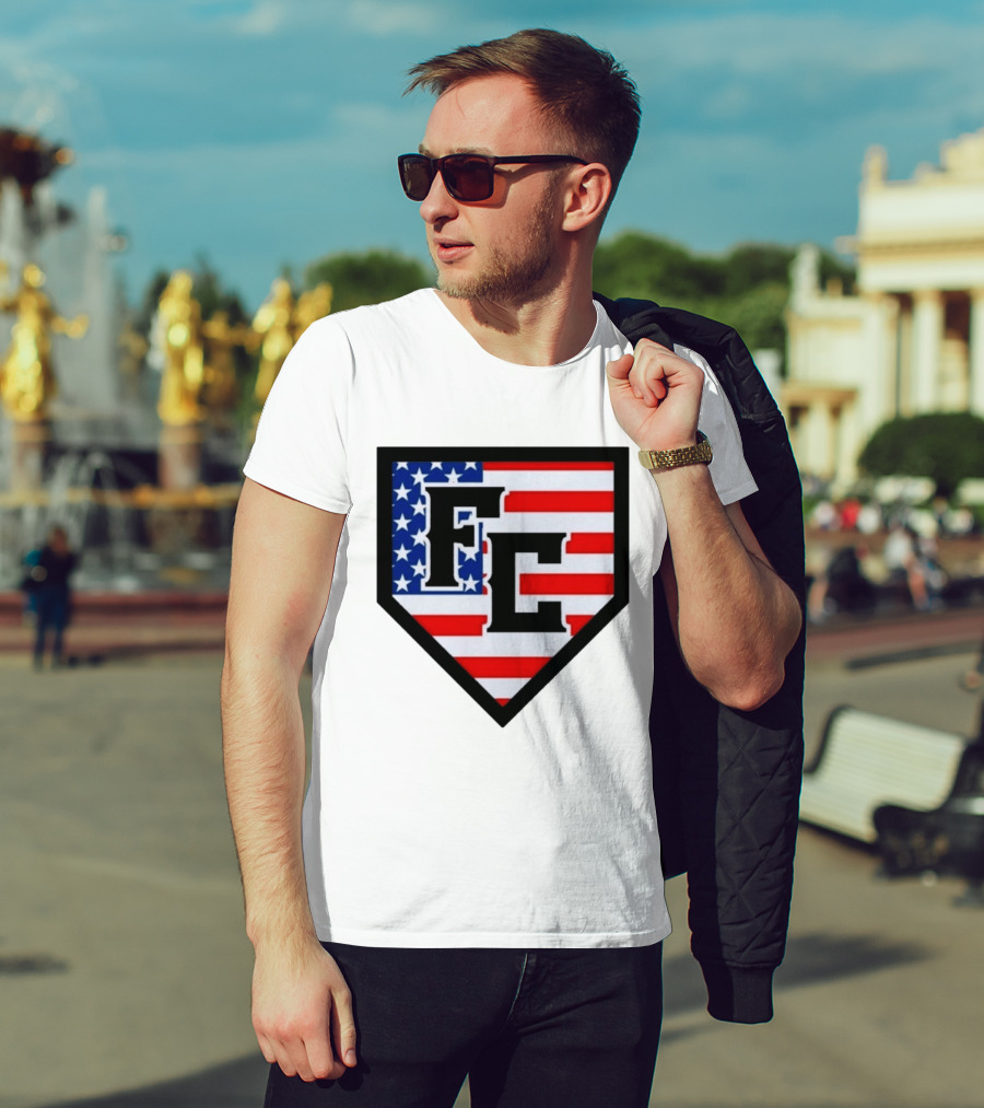 FC Patriotic Home Plate USA Flag White Regular 5000 T-Shirt