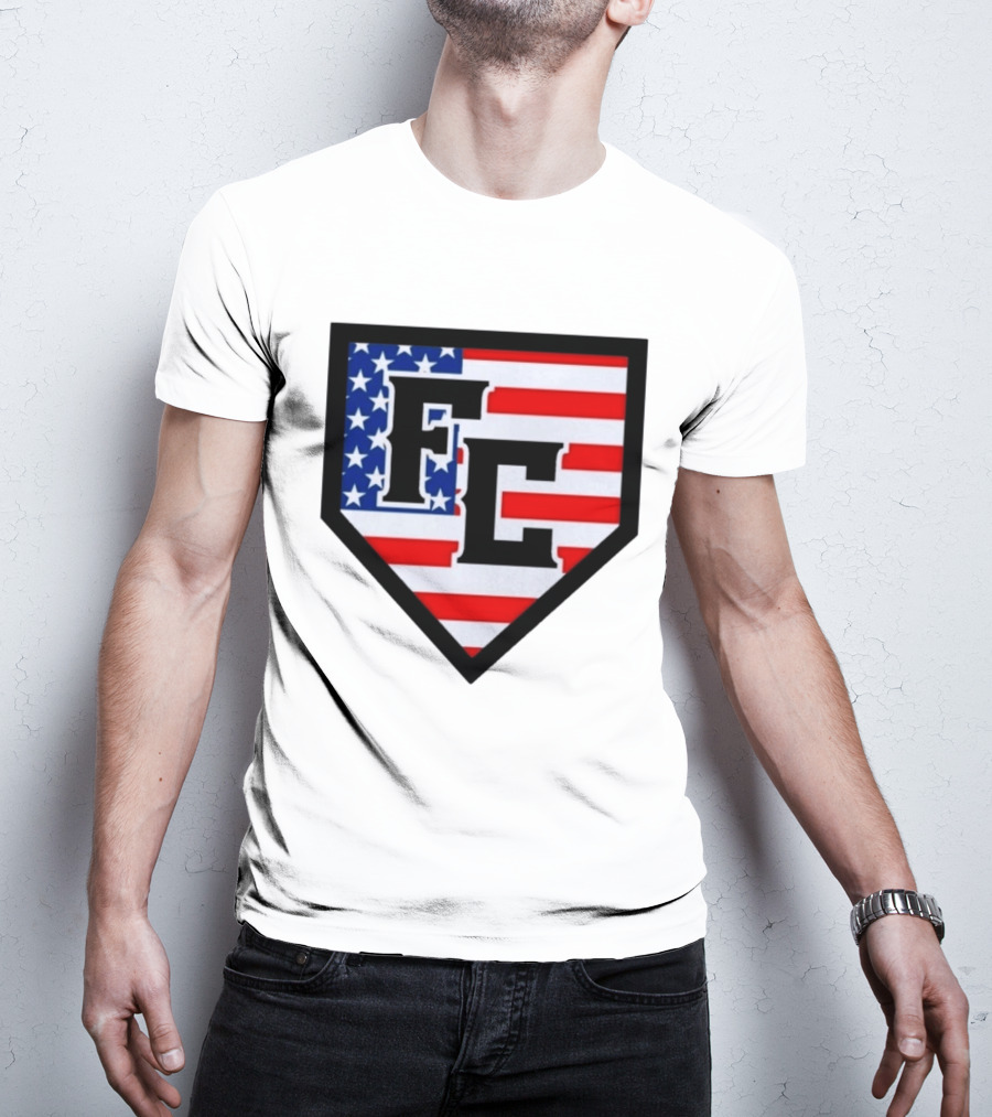 FC Patriotic Home Plate USA Flag White Regular 5000 T-Shirt