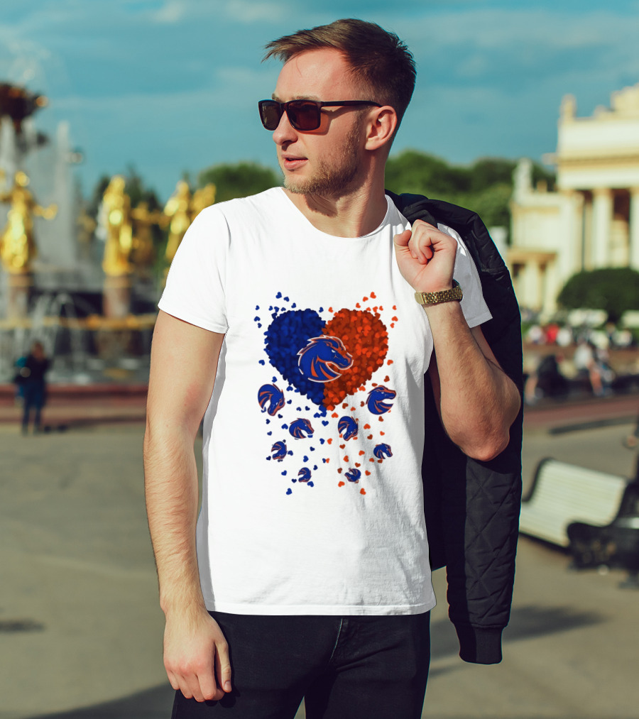 Heart Of Boise State Broncos Football 2026 Blue Orange Passion T-Shirt