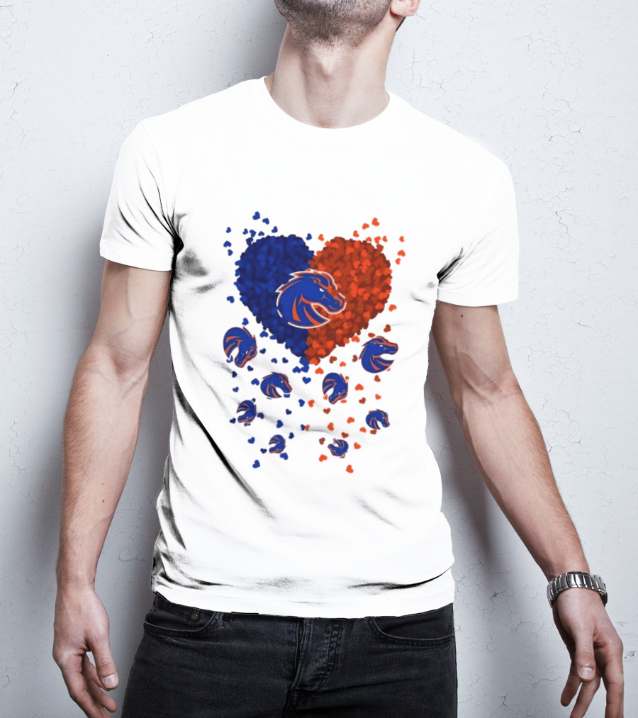 Heart Of Boise State Broncos Football 2026 Blue Orange Passion T-Shirt