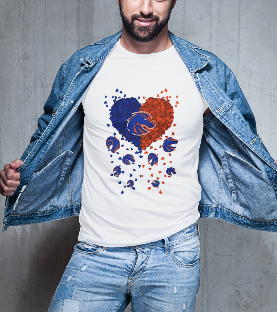 Heart Of Boise State Broncos Football 2026 Blue Orange Passion T-Shirt