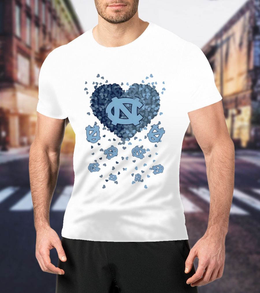 North Carolina Tar Heels Football Heart 2026 T-Shirt