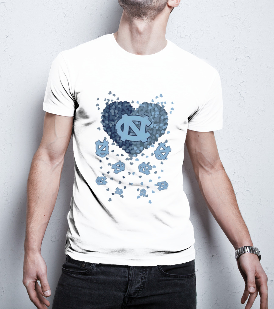 North Carolina Tar Heels Football Heart 2026 T-Shirt