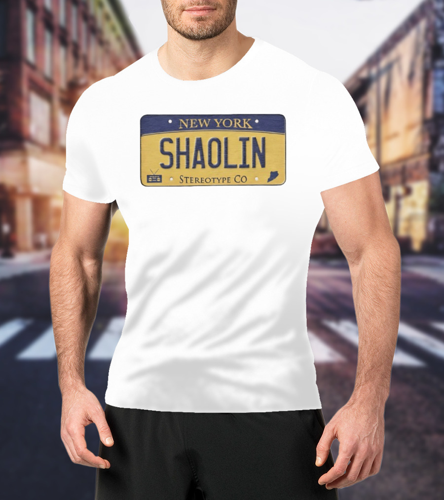 New York Shaolin Stereotype Co Staten Island License Plate T-Shirt