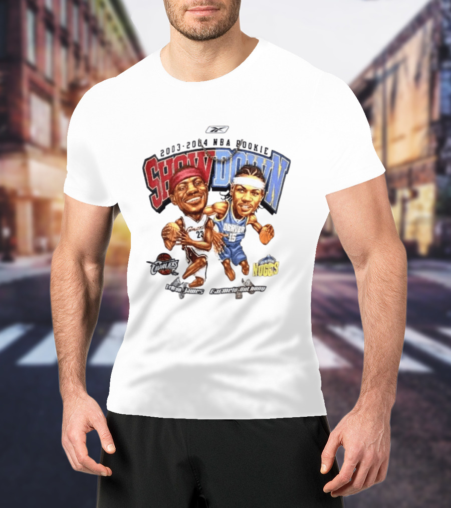 2003 2004 NBA Rookie Showdown LeBron James Carmelo Anthony Cavaliers Nuggets T-Shirt
