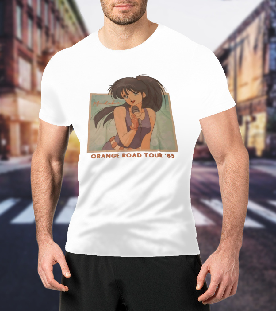 Madoka Ayukawa Orange Road Tour 1985 Anime Character Singing Mic T-Shirt