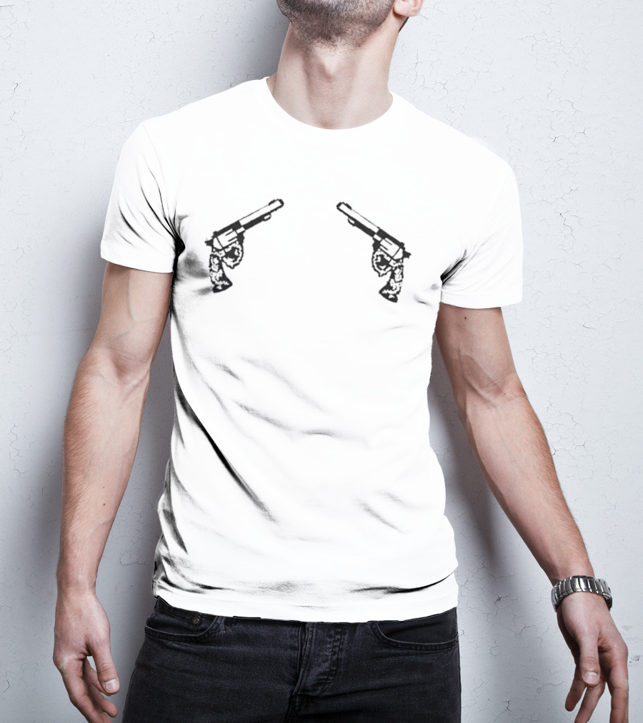 Conor McGregor Machine Gun Motif 2026 Dual Revolvers T-Shirt