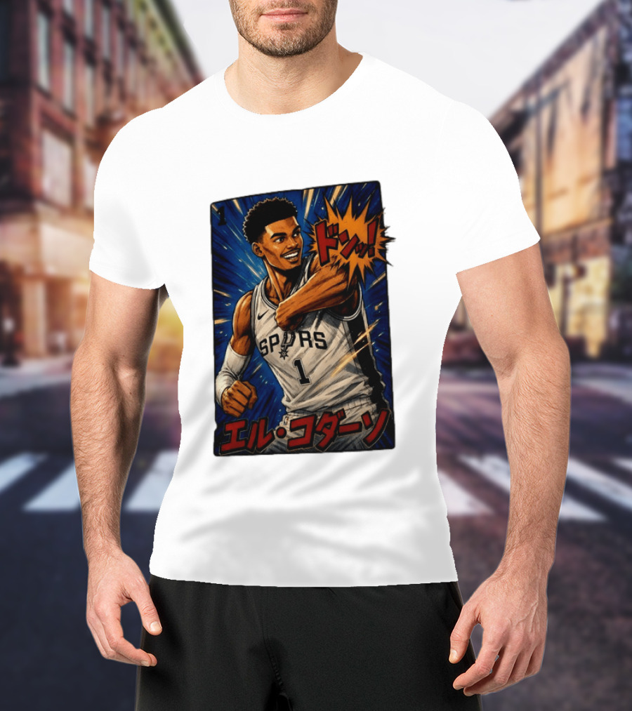 El Codazo Victor Wembanyama San Antonio Spurs Basketball Manga Style Japanese T-Shirt