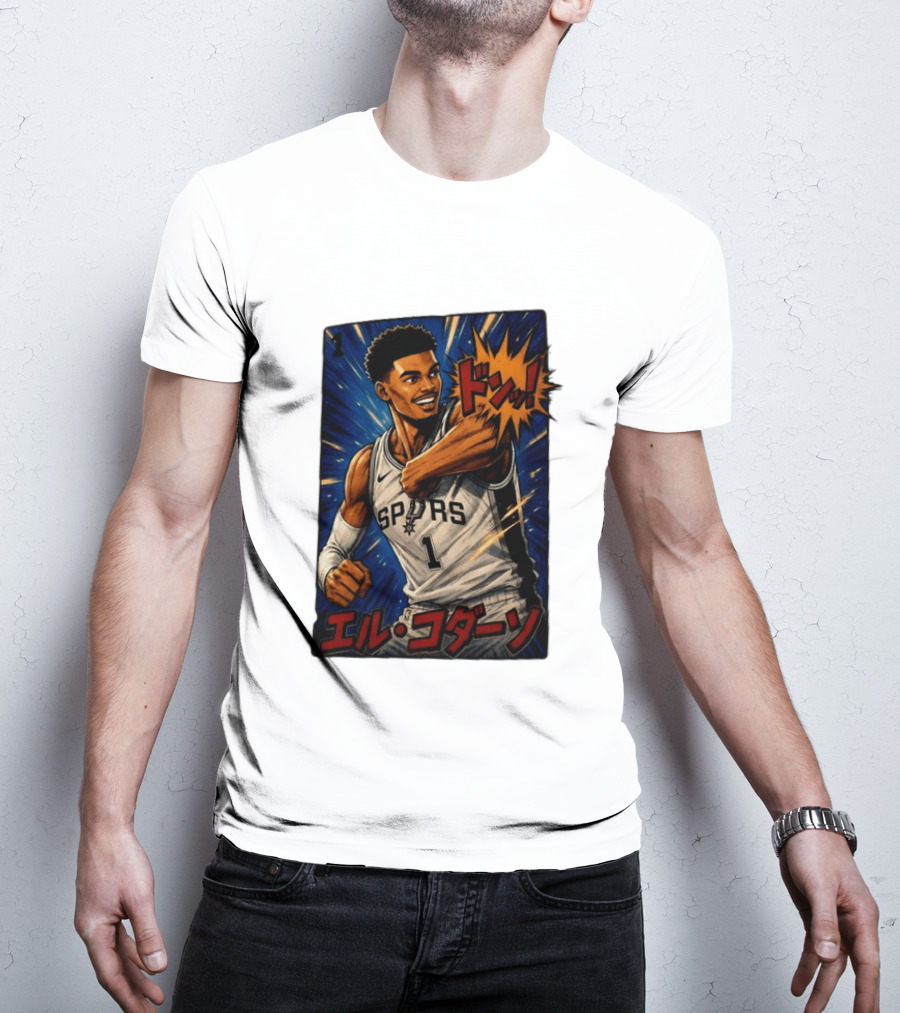 El Codazo Victor Wembanyama San Antonio Spurs Basketball Manga Style Japanese T-Shirt