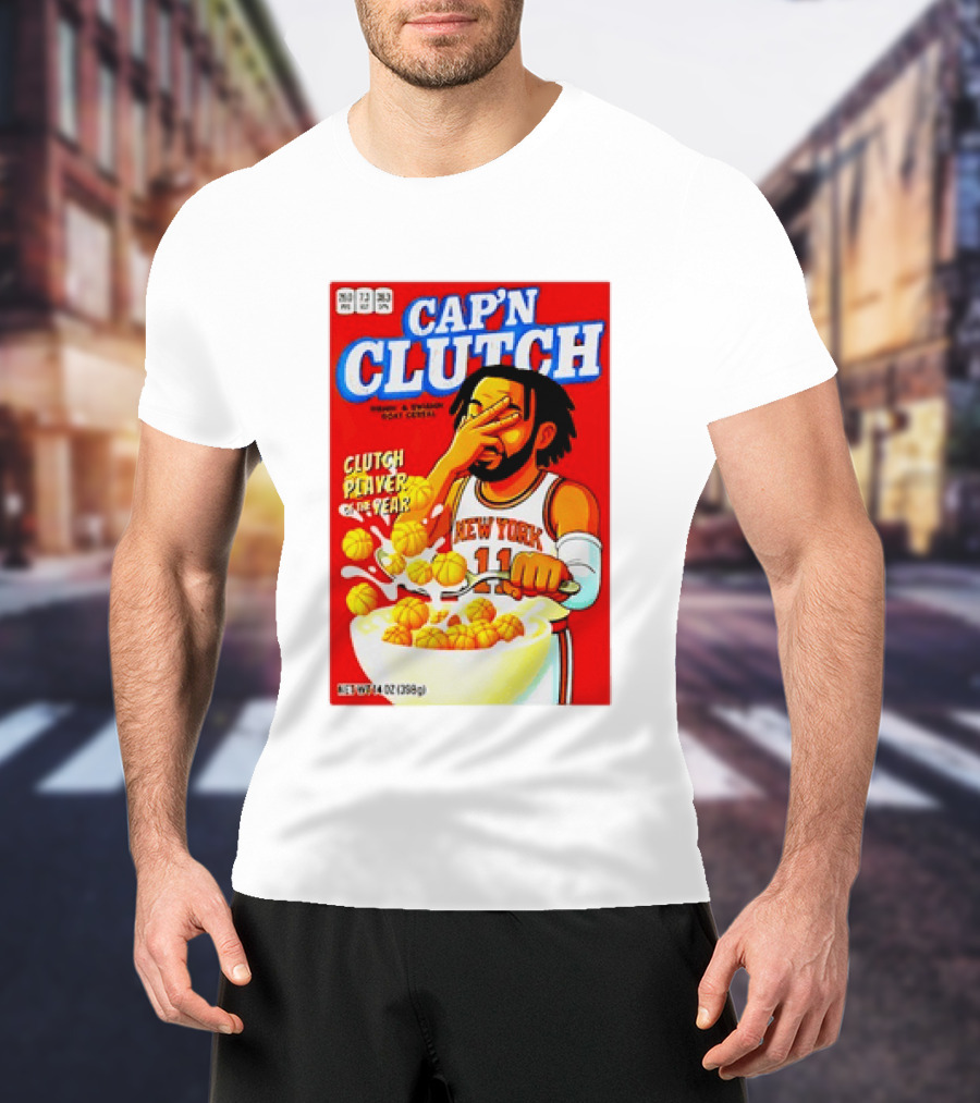 Cap'n Clutch New York Knicks Clutch Player Of The Year Cereal Box T-Shirt