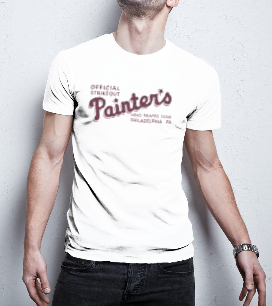 Phillies Strikeout Official Painter's Hand Painted Signs Philadelphia PA T-Shirt