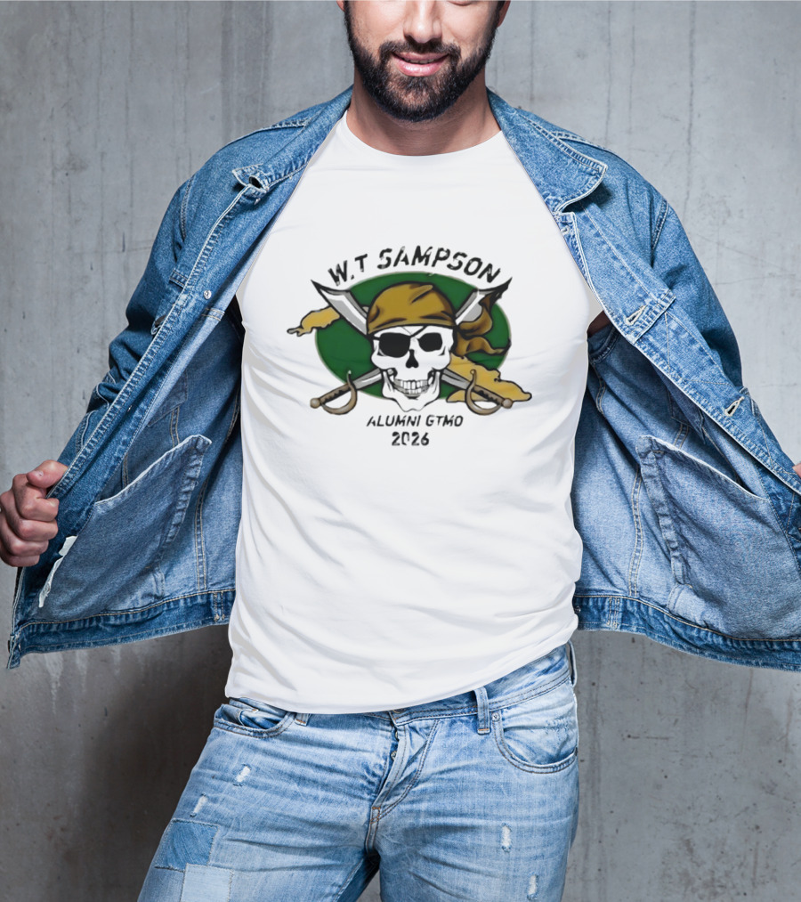 W Sampson Alumni GTMO 2026 Skull Swords Bandana T-Shirt