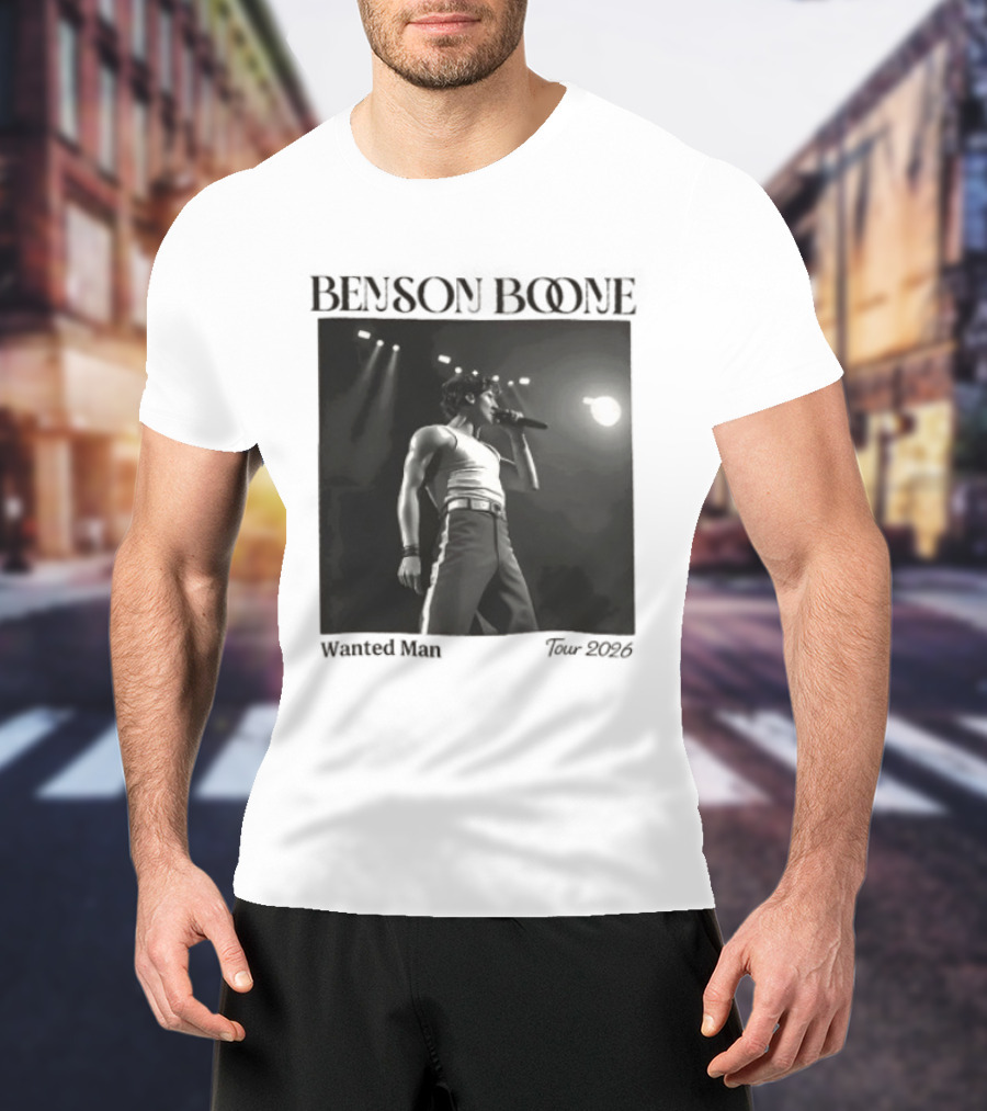 Benson Boone Wanted Man Concert 2026 Tour Performance T-Shirt