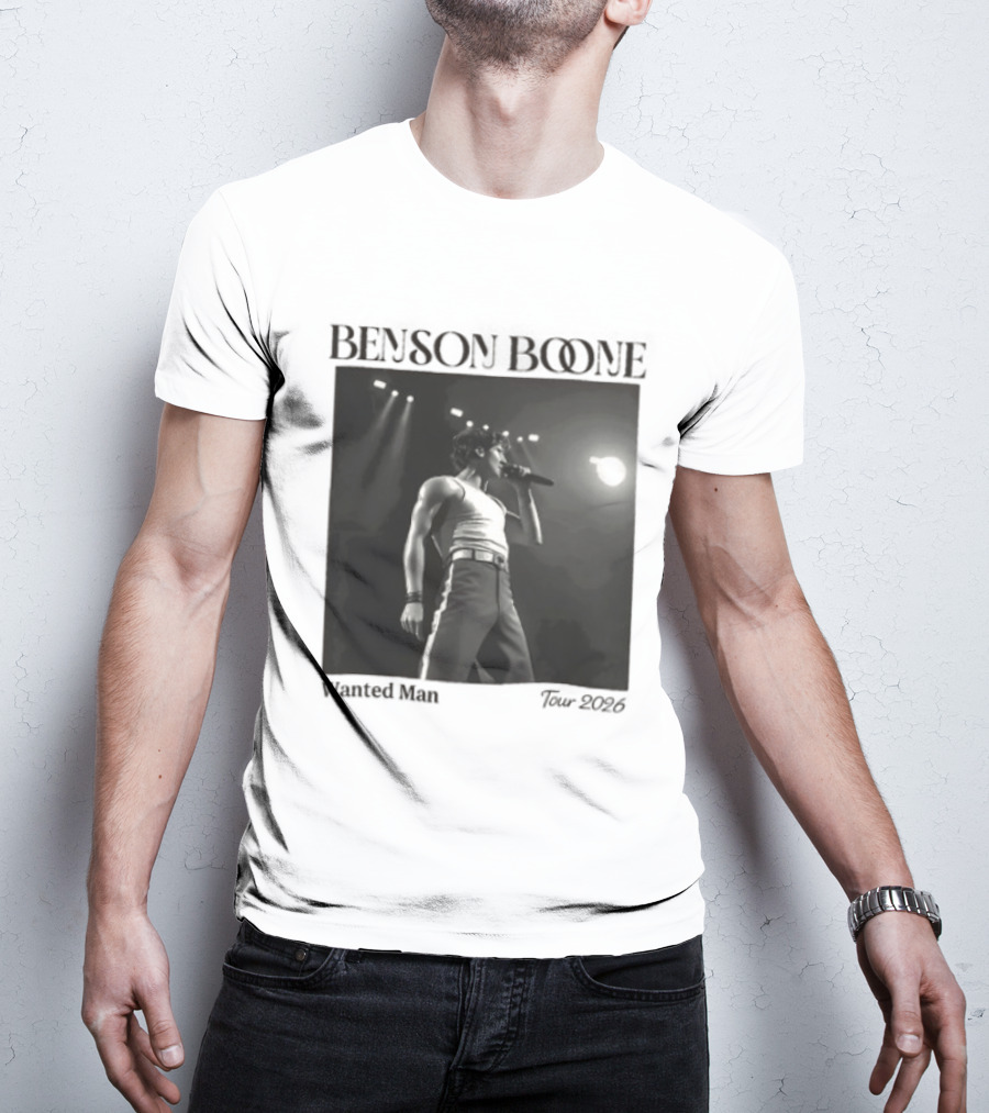 Benson Boone Wanted Man Concert 2026 Tour Performance T-Shirt