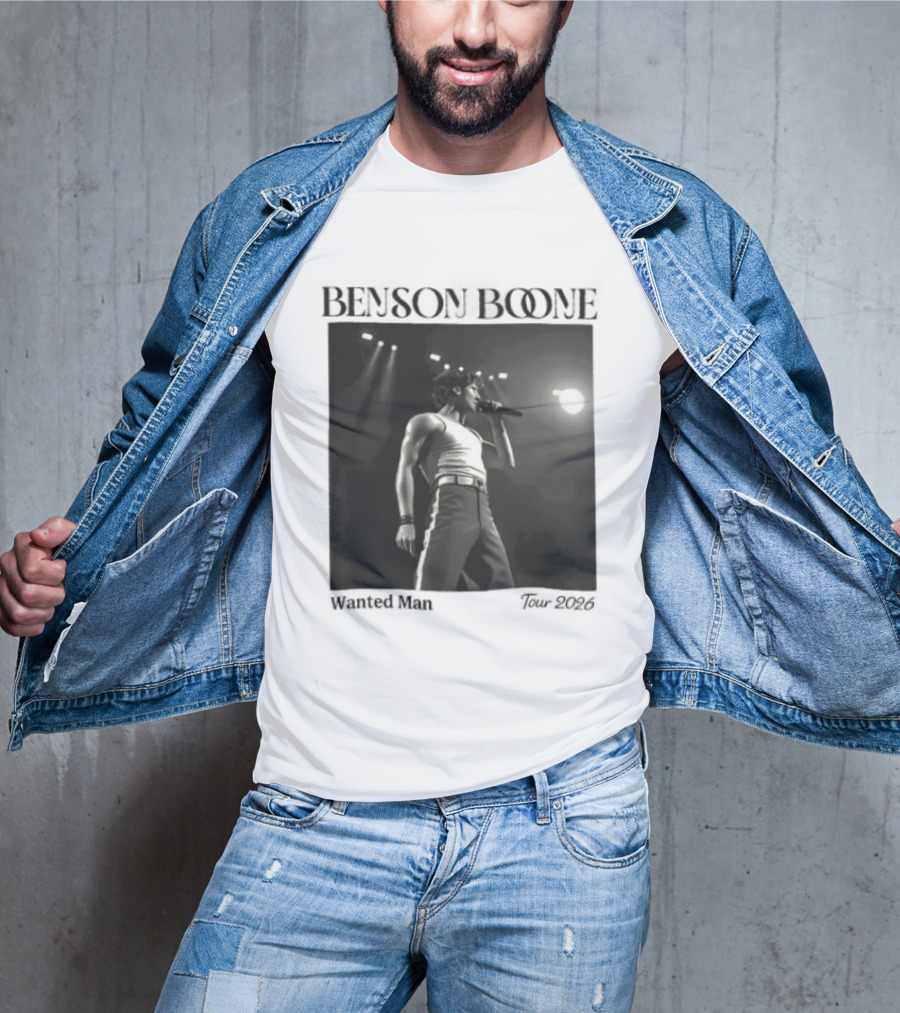 Benson Boone Wanted Man Concert 2026 Tour Performance T-Shirt