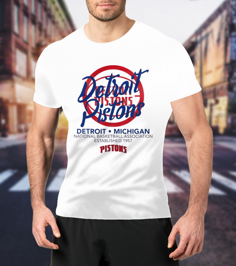 Detroit Pistons Michigan NBA Established 1957 National Basketball Association T-Shirt