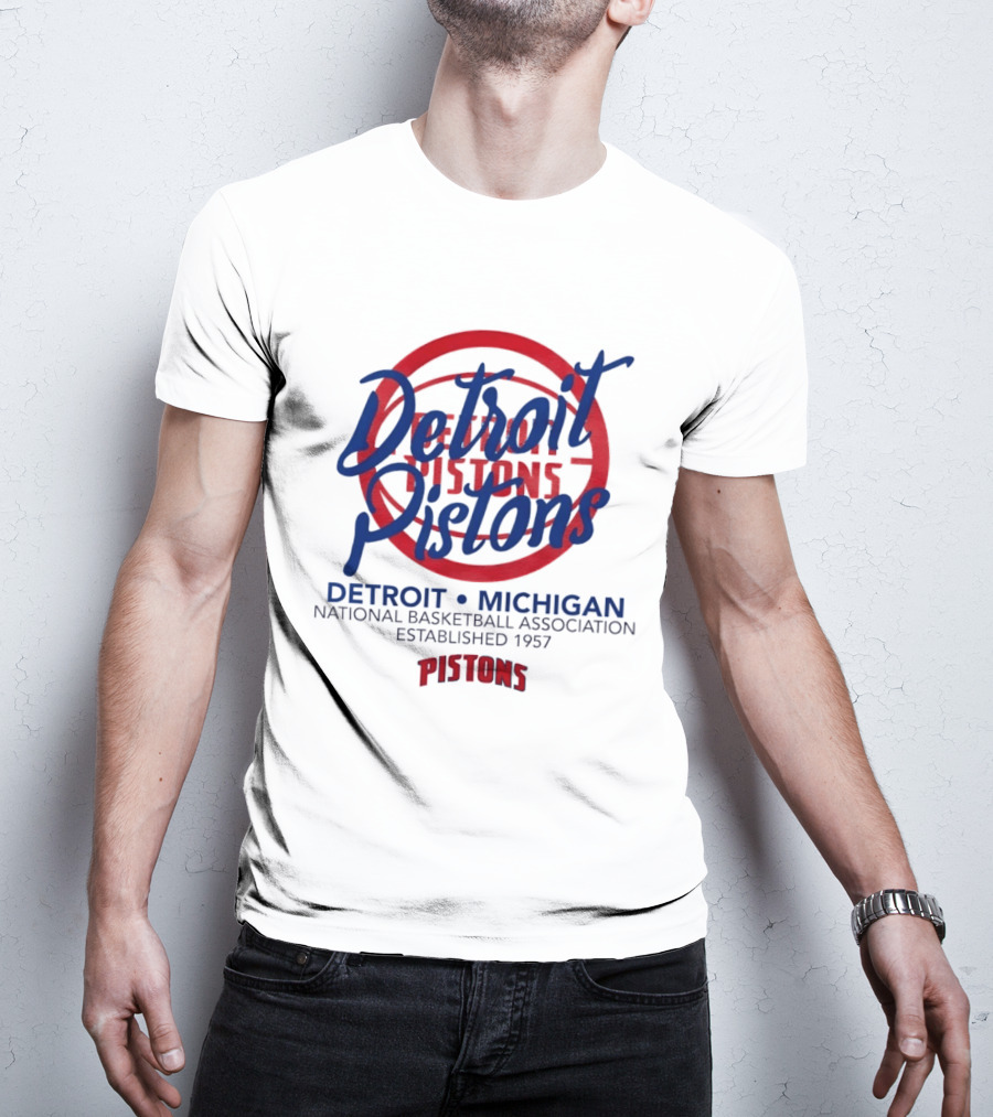 Detroit Pistons Michigan NBA Established 1957 National Basketball Association T-Shirt