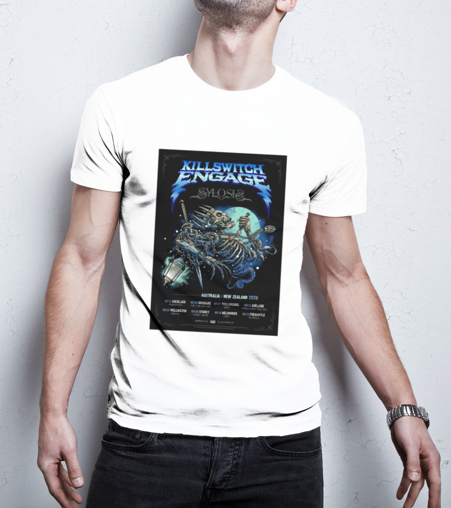 Killswitch Engage Sylosis Australia New Zealand Tour 2026 Concert Dates T-Shirt