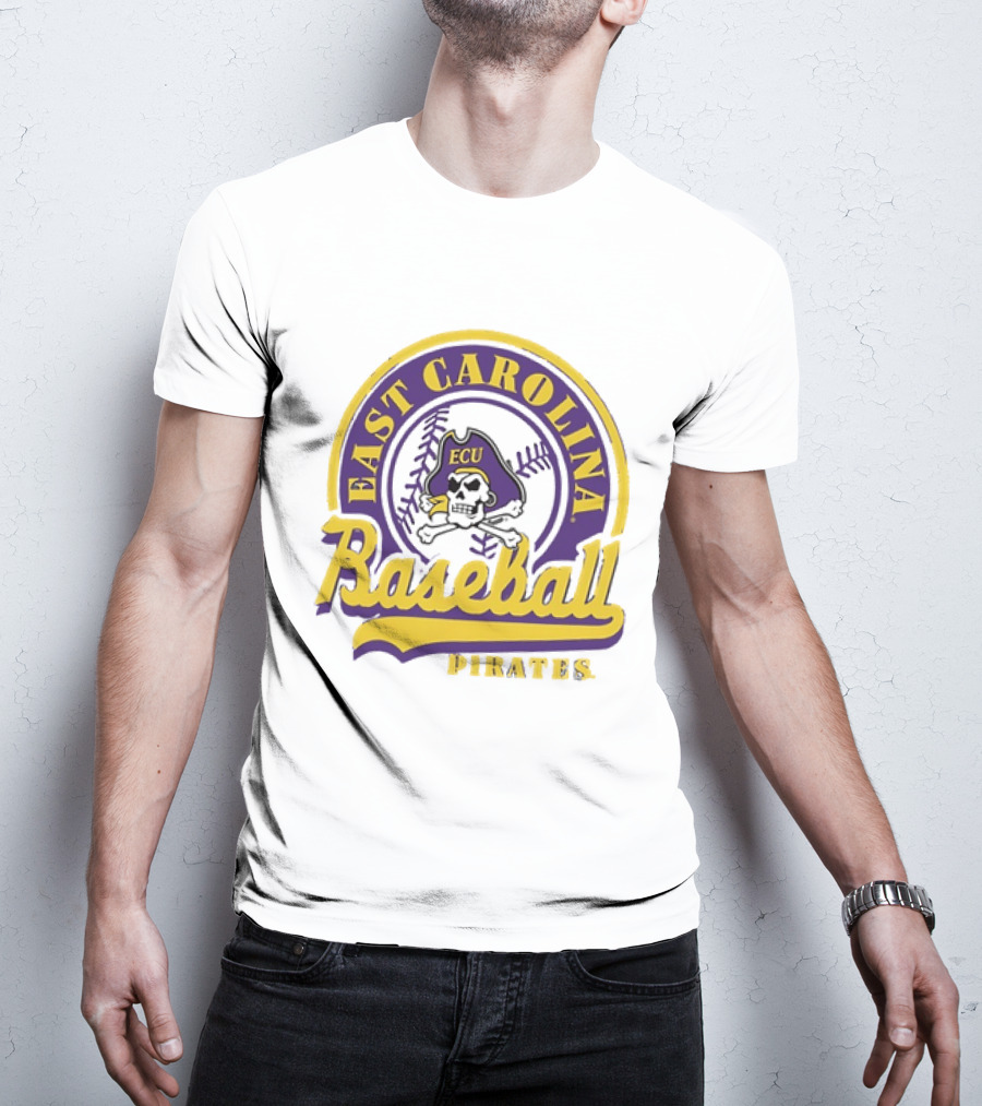 East Carolina Pirates ECU Baseball Skull T-Shirt