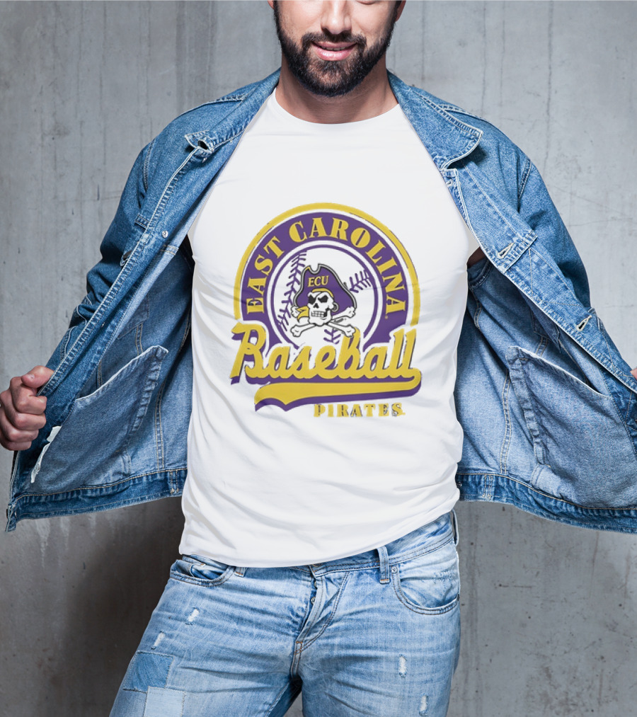 East Carolina Pirates ECU Baseball Skull T-Shirt
