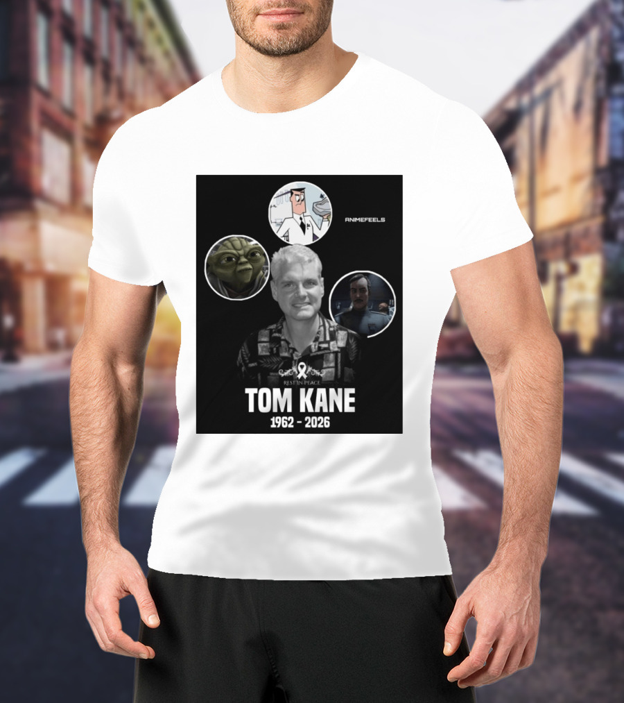 Rest In Peace Tom Kane 1962 2026 Animefeels Yoda T-Shirt