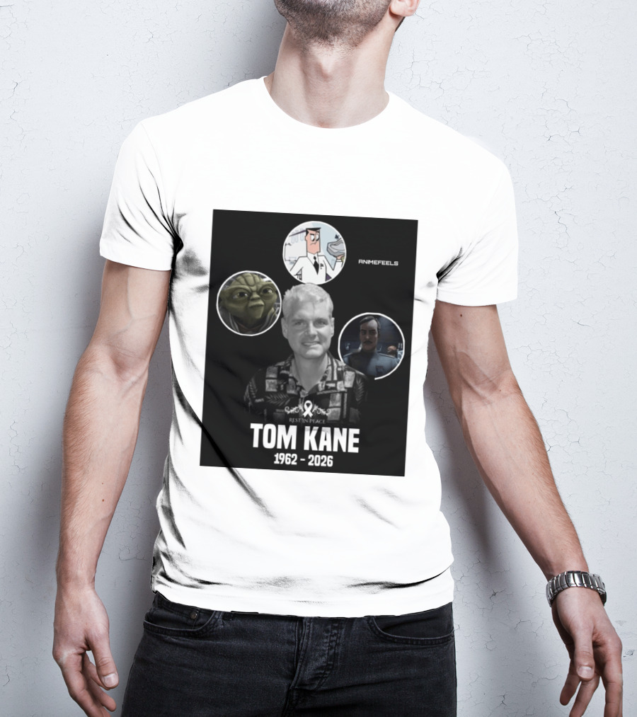 Rest In Peace Tom Kane 1962 2026 Animefeels Yoda T-Shirt