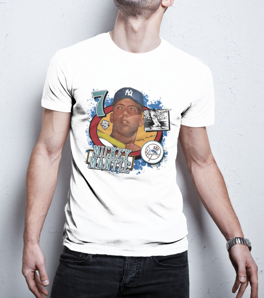 Mickey Mantle 7 Yankees Baseball T-Shirt